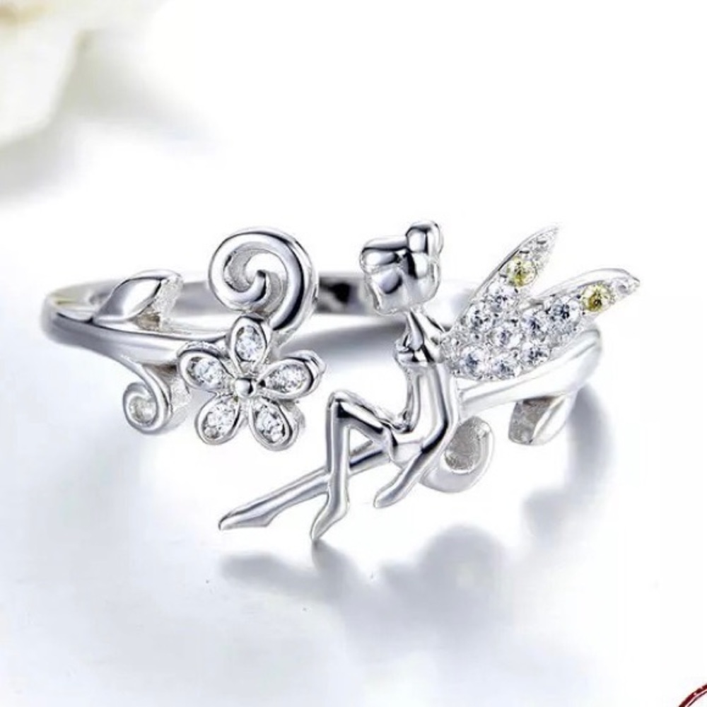 Sterling Silver Fairy Ring with CZ Crystals